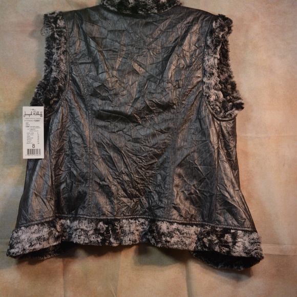 Joseph Ribkoff Vest Faux Fur Trim SZ 8 NWT - Picture 2 of 4